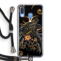 Huilende Wolf: Samsung Galaxy A40 Transparant Hoesje met koord