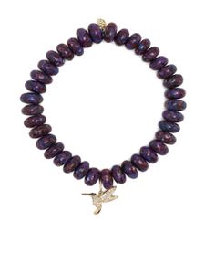 Sydney Evan bracelet en or 14ct à perles - Violet