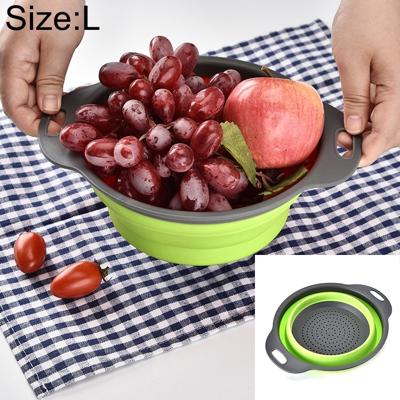 Creatieve vouwen groenten fruit opslag mand organisator drain mand L grootte: 29.5 * 23.5 * 10cm (groen)