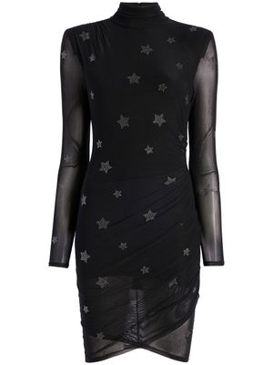 Cinq A Sept robe courte Marlene à étoiles imprimées - Noir