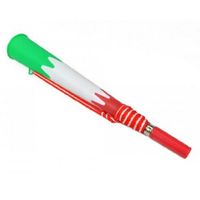 Rood/oranje met wit en groene supporters feesttoeter 23 cm   - - thumbnail