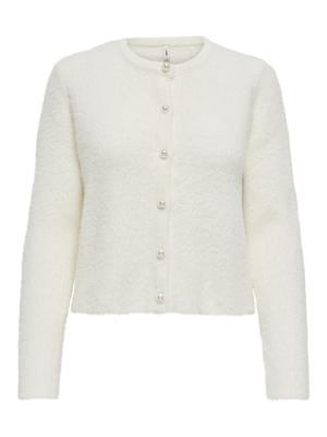 Only Onlpetra Ls Pearl O-neck Cardi Cc Knt Vest 4777151 Cloud Dancer Pearl Button