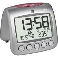 TFA Dostmann 60.2559.54 Zendergestuurd Wekker Grijs Alarmtijden 2