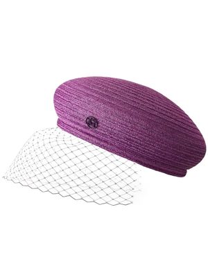 Maison Michel béret New Bonnie Veil en paille - Violet