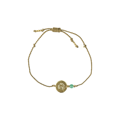 armbandje met aventurine en gouden muntje