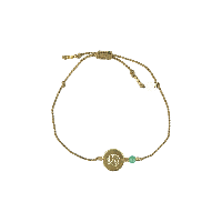 armbandje met aventurine en gouden muntje