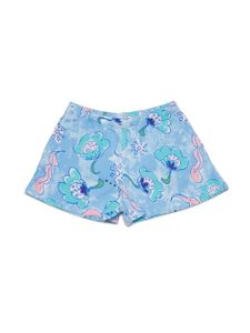 Marni Kids short en coton à fleurs - Bleu