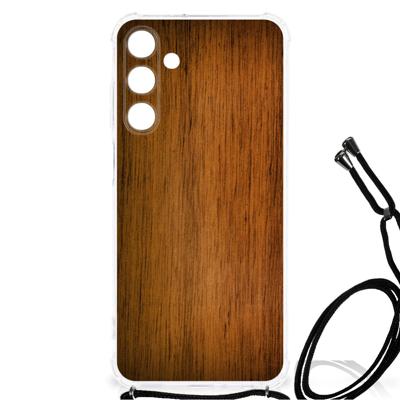 Samsung Galaxy A25 Stevig Telefoonhoesje Donker Hout Samsung Galaxy A25 Stevig Telefoonhoesje Donker Hout