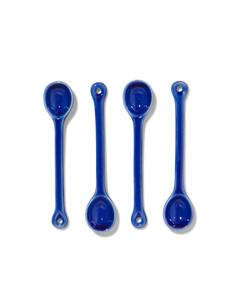 HEMA Lepeltjes 14cm Aardewerk 4 Stuks Blauw (blauw)