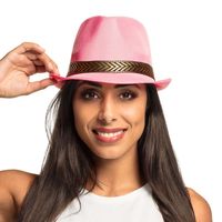 Roze trilby hoed voor volwassenen