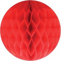 1x Papieren kerstballen rood 10 cm kerstversiering - thumbnail