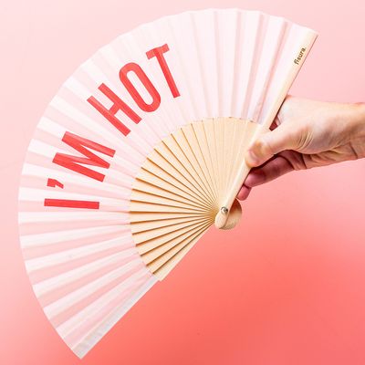 Houten Waaier I'm Hot - Lichtroze