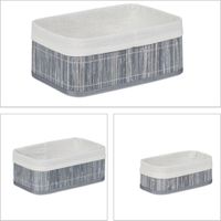 Bamboe Opbergmanden 3 Stuks Grijs/Wit