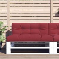 VidaXL Palletkussen 120x40x12 cm stof wijnrood