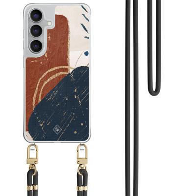 Samsung Galaxy S25 FE hoesje met zwart koord - Abstract terracotta