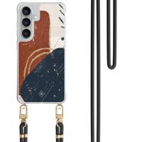 Samsung Galaxy S25 FE hoesje met zwart koord - Abstract terracotta
