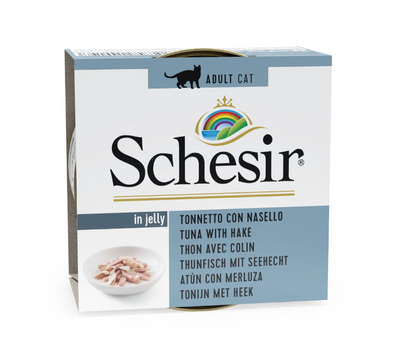 Schesir in Gelei Tonijn/Heek natvoer kat 85gr