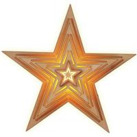 HI verlichte kerstster - bruin - hout - 15 cm - warm wit licht - hangdecoraties - kerstdecoratie