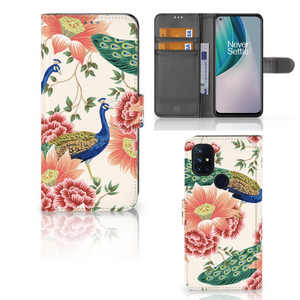 Telefoonhoesje met Pasjes voor OnePlus Nord N10 Pink Peacock