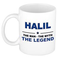 Halil cadeau mok - man myth legend - naam koffiemok - 300 ml - collega - vaderdag