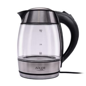 Adler AD 1246 waterkoker 1,8 l 2200 W Roestvrijstaal, Transparant