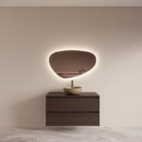 Badmeubelset BWS Riga Met Topplaat 100 cm Bruin Eiken