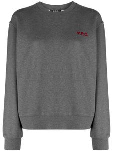 A.P.C. sweat en coton à logo imprimé - Gris