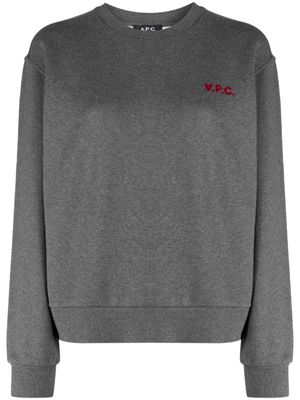 A.P.C. sweat en coton à logo imprimé - Gris