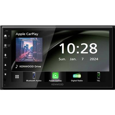 Kenwood Autoradio met scherm dubbel DIN Android Auto, Apple CarPlay, DAB+ tuner, Aansluiting voor achteruitrijcamera