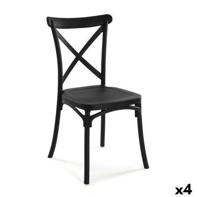 Stoel Versa Zwart 43 x 88 x 43 cm (4 Stuks)