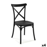 Stoel Versa Zwart 43 x 88 x 43 cm (4 Stuks)