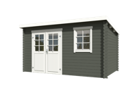 Blokhut Amira 380x230 Green Grey-Wit - Outdoor life