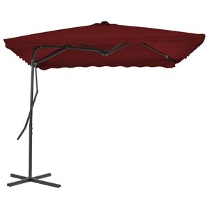 The Living Store Parasol - Bordeauxrood - Polyester - 250 x 250 x 230 cm - 360 graden draaibaar