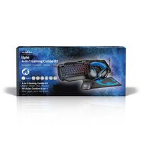 Nedis GCK41100BKUS Gaming Combo Kit 4 In 1 Toetsenbord, Koptelefoon, Muis, Muismat - thumbnail