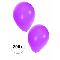 Feest ballonnen - paars - 200x stuks - ca. 27 cm - verjaardag versiering