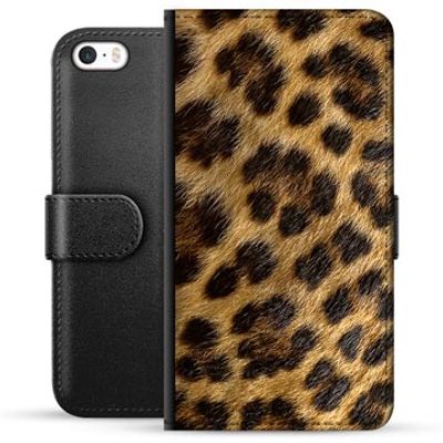 iPhone 5/5S/SE Premium Portemonnee Hoesje - Luipaard