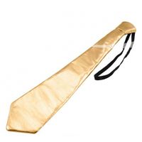 Metallic gouden stropdas 36 cm   - - thumbnail