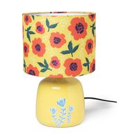 Tafellamp bloemen - geel - ø22x33.5 cm - thumbnail