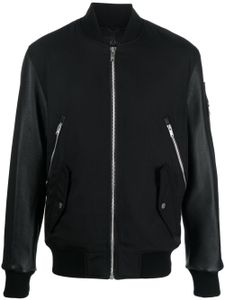 Moose Knuckles veste bomber en cuir à design à empiècements - Noir