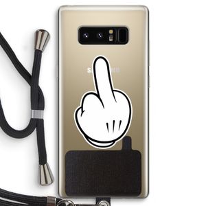 Middle finger black: Samsung Galaxy Note 8 Transparant Hoesje met koord