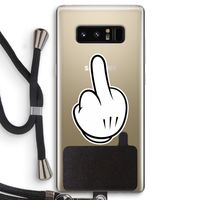 Middle finger black: Samsung Galaxy Note 8 Transparant Hoesje met koord