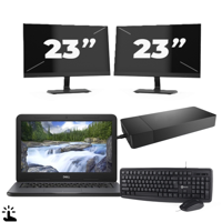 Dell Latitude 3310 - Intel Core i3-8e Generatie - 13 inch - Touch - 8GB RAM - 256GB SSD - Windows 11 Home + 2x 23 inch Monitor
