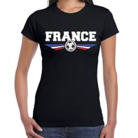 Frankrijk / France landen / voetbal t-shirt zwart dames - thumbnail