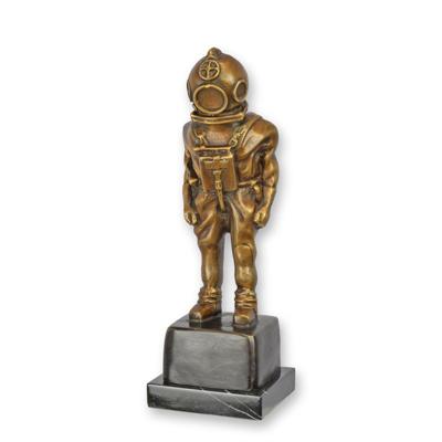 A BRONZE SCULPTURE OF A DIVER