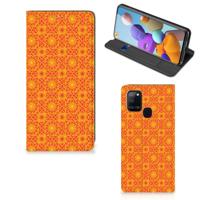 Samsung Galaxy A21s | Hoesje met Magneet | Batik Oranje