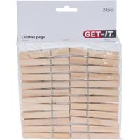 Wasknijpers naturel van hout - 24x stuks - 7,5 cm - Huishouding - De was doen