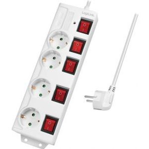 LogiLink LPS252 power uitbreiding 1,5 m 4 AC-uitgang(en) Binnen Wit