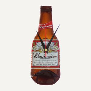 Wandklok - Budweiser bier klok - bruin - 22,5 x 9 cm   -