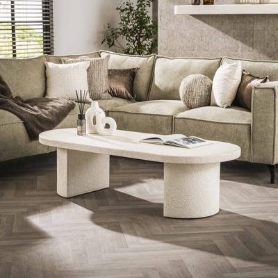 LifestyleFurn Ovale Salontafel 'Macie' Marmercomposiet, 150 x 65cm
