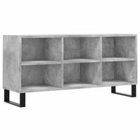 The Living Store TV-meubel Betongrijs - 103.5 x 30 x 50 cm - Bewerkt hout en ijzer - thumbnail